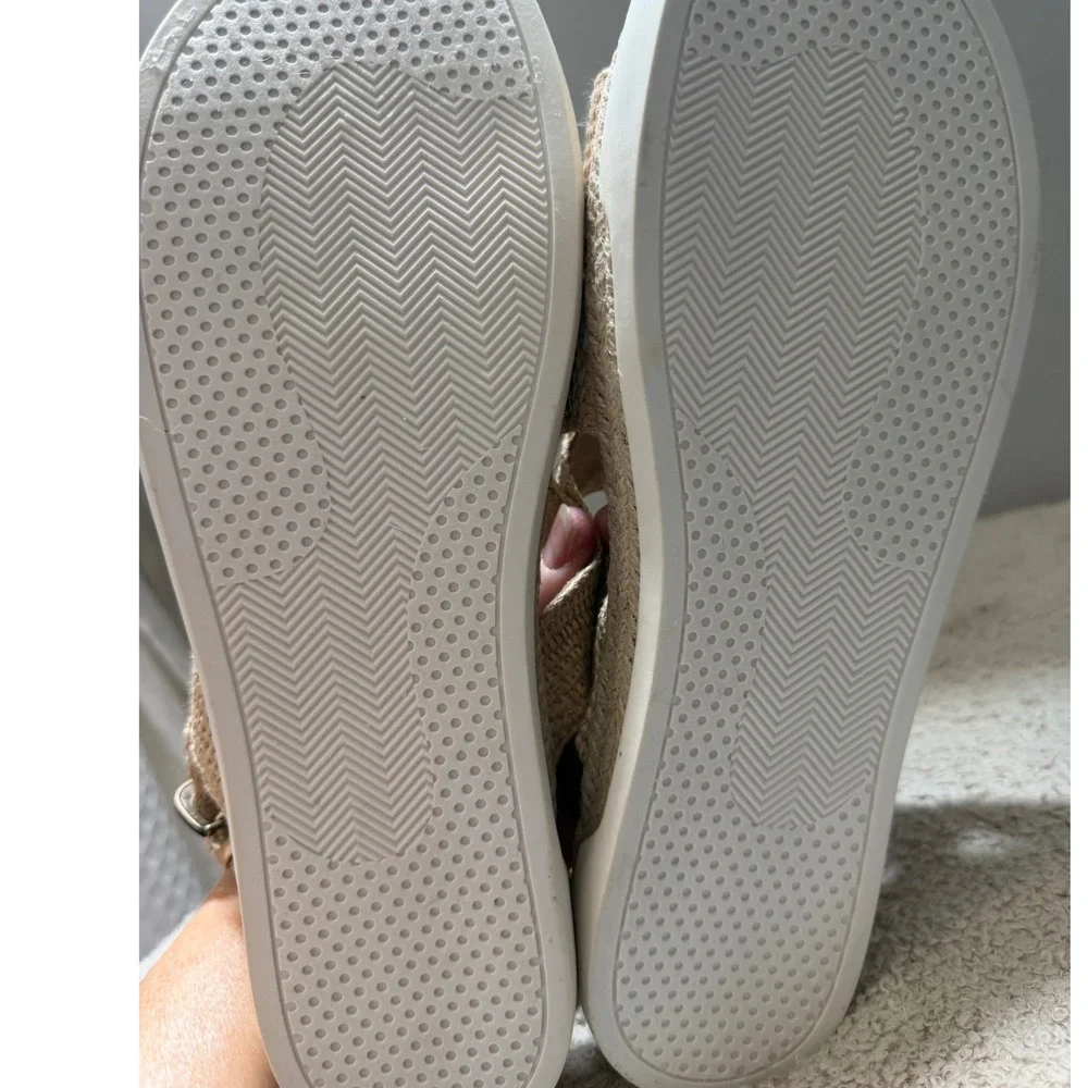 Bella Vita Woven Raffia Platform Slingback Sandals Beige 9M New in Box